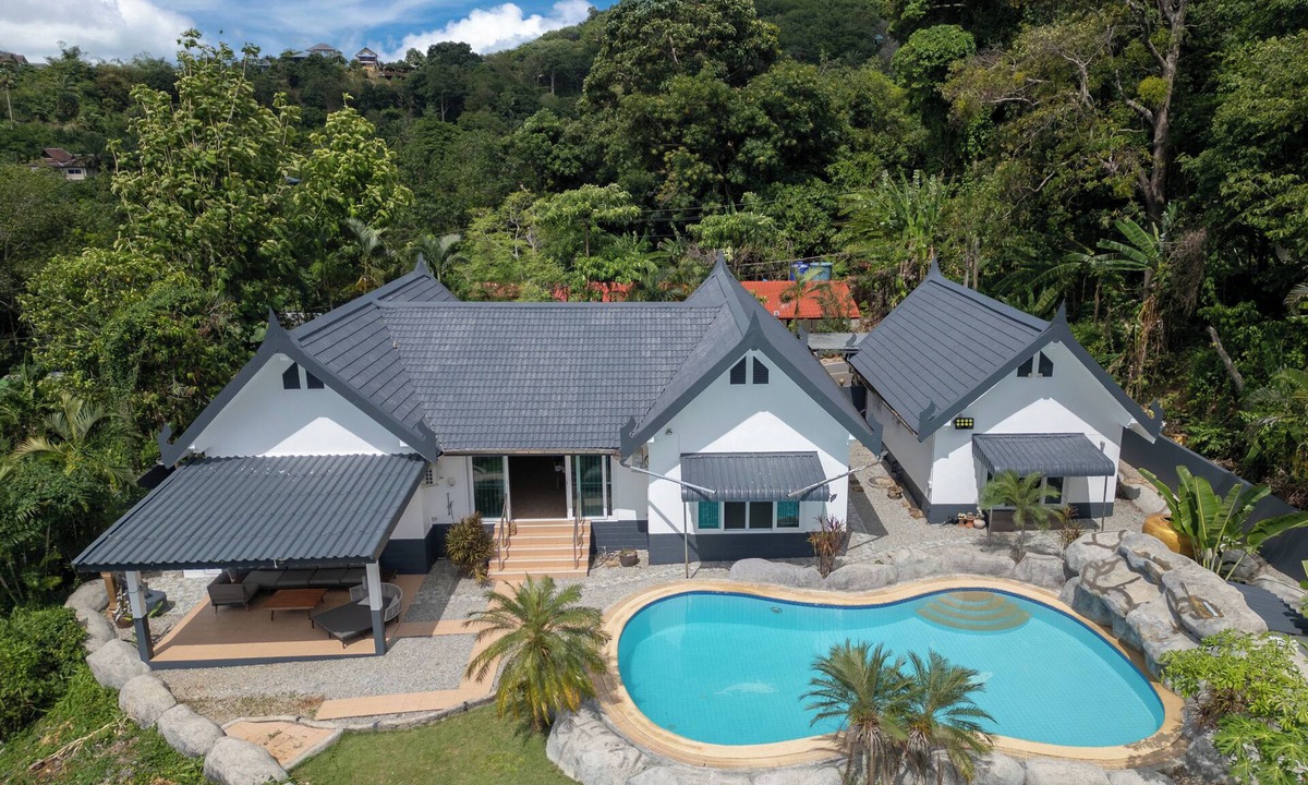 Kata Villa | Villa Olympus 4 bedrooms Sea view Kata beach with pool and tropical garden