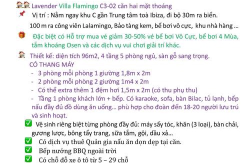 Hoang Hoa Villa | Biệt thự Lavender Flamingo Hải Tiến 5 phòng ngủ