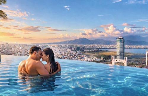 Son Tra Apartment | Golden room Danang Studio 5stars 1 Bed - Lake City View Incredible Swimming Pool