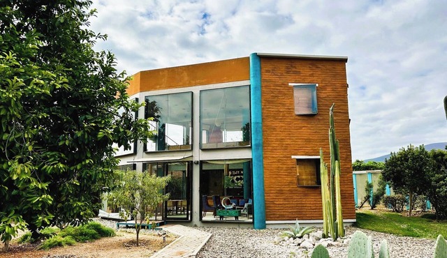 Minimalist Architectural Jewel Near Oaxaca City with Pool & Plush Gardens in Tlalixtac de Cabrera