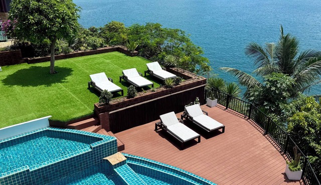 Ocean Bliss Cliff Top Villa Nai Harn. Uninterrupted ocean views over 4 floors in Muang