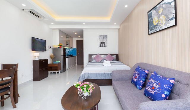 Orchad Apartment 1BR near aiport, free POOL, GYM, BBQ.