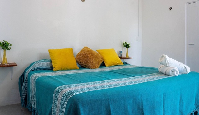 Private loft with king bed and access to beach club in Bacalar