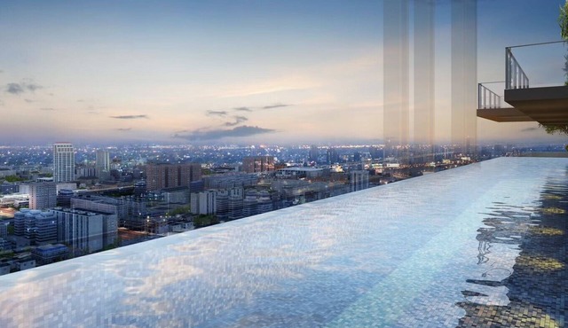 Rooftop pool gym shopping mall train boat walk 5 min high floor wifi 22 in Krung Thep Maha Nakhon