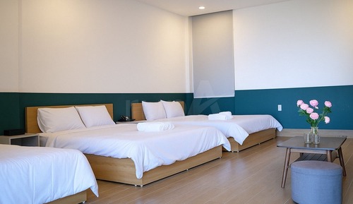 Family Studio, 2 Queen Beds, Private Bathroom, Beach View